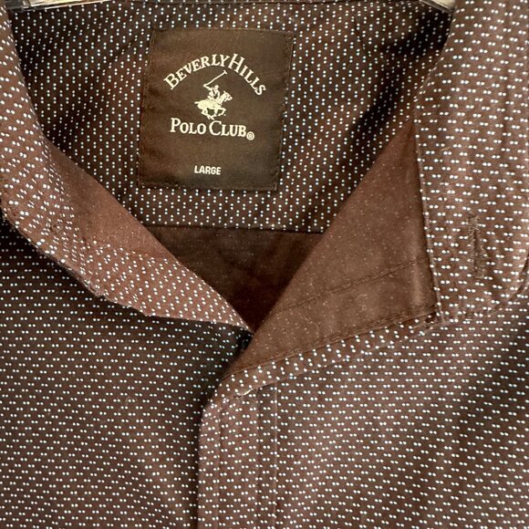 Beverly Hills Polo Club Mens Long Sleeve Button-Down Shirt Size Large Sku 3240 - Picture 4 of 10